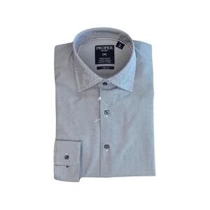 NEW PROPER SPORT men's slim fit tech performance dress shirt in black